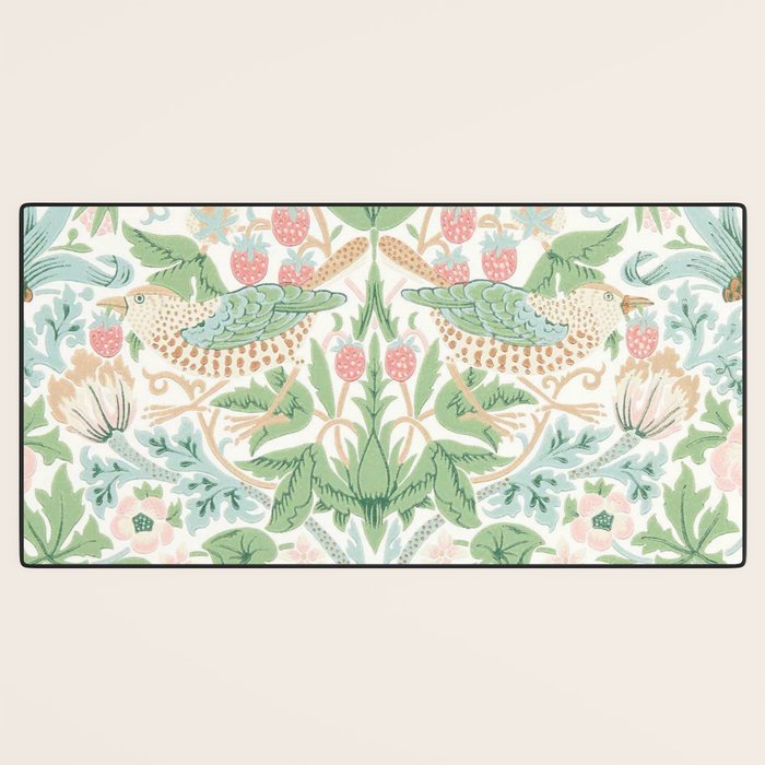 William Morris Strawberry Thief Cochineal Willow Desk Mat Gallery Image 3
