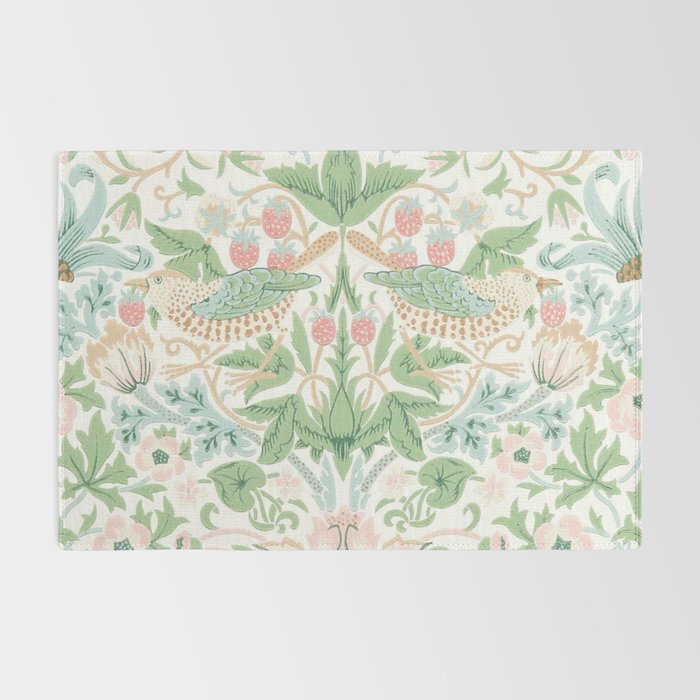 William Morris Strawberry Thief Cochineal Willow Rug Gallery Image 2