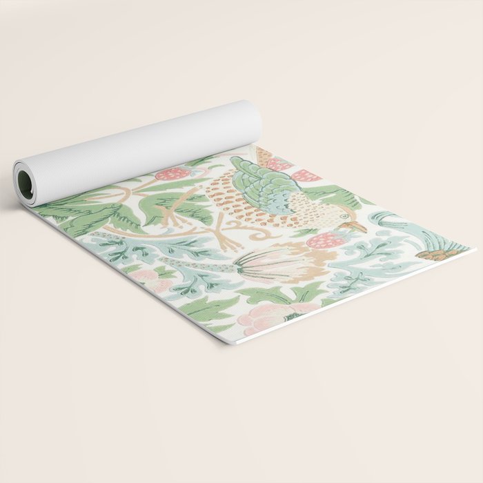 William Morris Strawberry Thief Cochineal Willow Yoga Mat Gallery Image 2