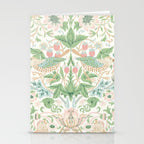 William Morris Strawberry Thief Cochineal Willow Stationery Card Gallery Image 2