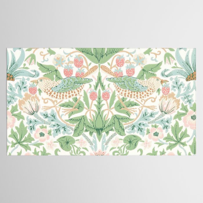 William Morris Strawberry Thief Cochineal Willow Tablecloth Gallery Image 2