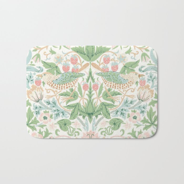 William Morris Strawberry Thief Cochineal Willow Bath Mat Gallery Image 1