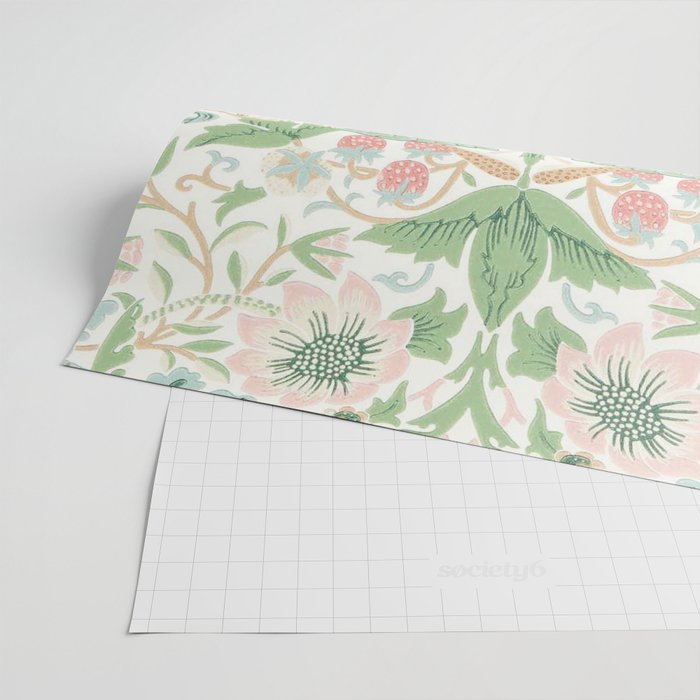 William Morris Strawberry Thief Cochineal Willow Wrapping Paper Gallery Image 2