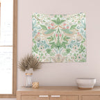 William Morris Strawberry Thief Cochineal Willow Wall Tapestry Gallery Image 2