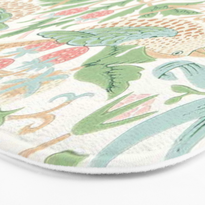 William Morris Strawberry Thief Cochineal Willow Bath Mat Gallery Image 3