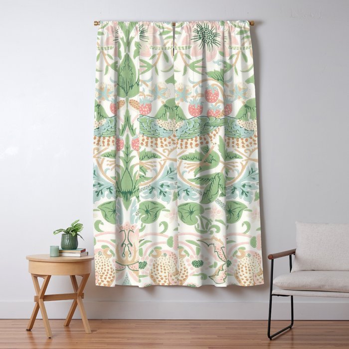 William Morris Strawberry Thief Cochineal Willow Window Curtain Gallery Image 5