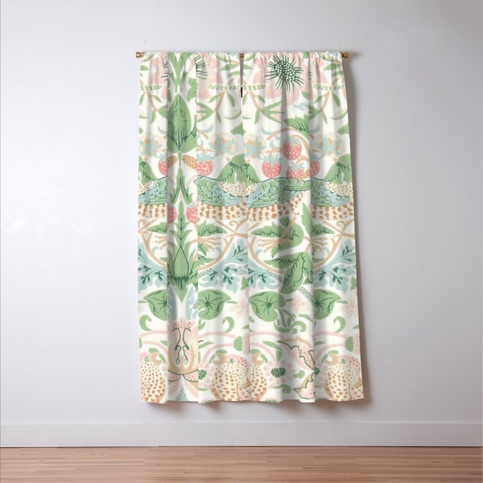 William Morris Strawberry Thief Cochineal Willow Window Curtain Gallery Image 3