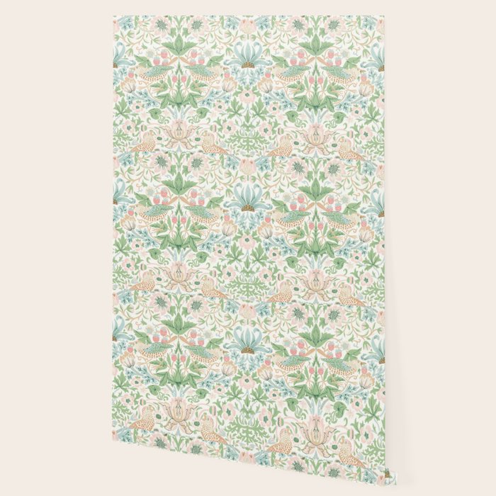 William Morris Strawberry Thief Cochineal Willow Wallpaper Gallery Image 2