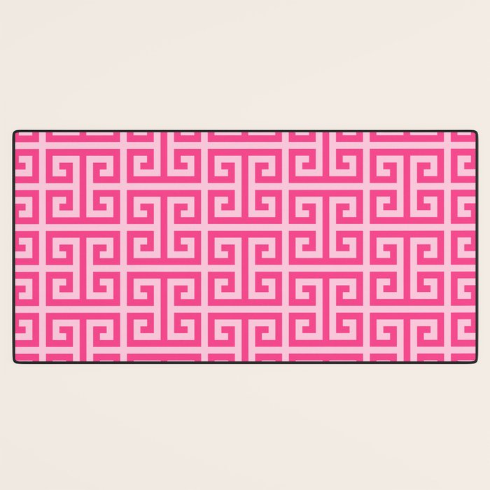 Girly Pink Large Greek Key Pattern Comforters Desk Mat Gallery Image 3