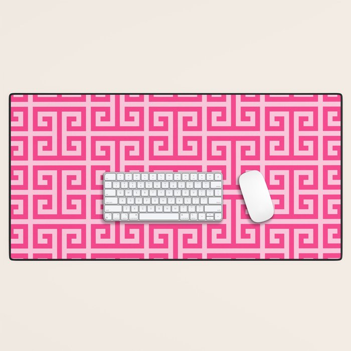 Girly Pink Large Greek Key Pattern Comforters Desk Mat Gallery Image 1