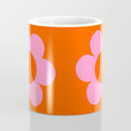 La Fleur | 01 - Retro Floral Print Orange And Pink Aesthetic Preppy Modern Abstract Flower Coffee Mug Gallery Image 4