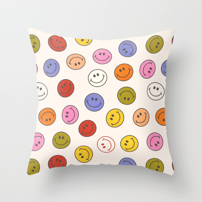 Many Happy Smileys Throw Pillow Gallery Image 6