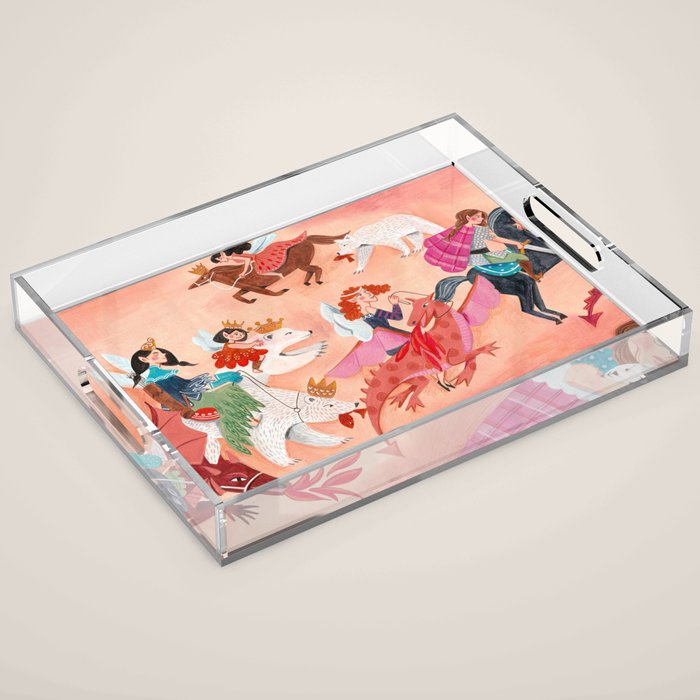 Fairies Bears and Dragons dream Acrylic Tray Gallery Image 1