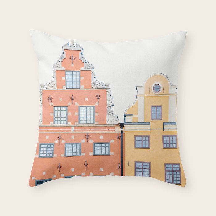 Scandinavian Color - Stockholm Sweden Travel Photography Throw Pillow Gallery Image 6