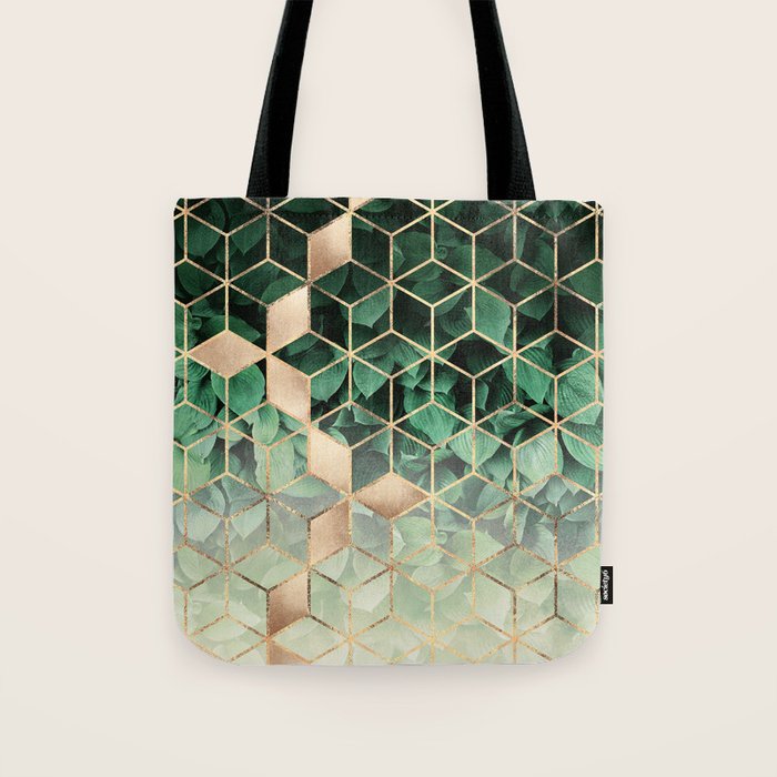 Leaves And Cubes Tote Bag Gallery Image 1