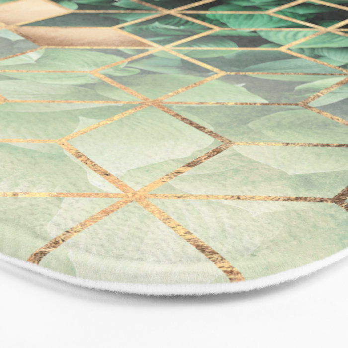 Leaves And Cubes Bath Mat Gallery Image 3