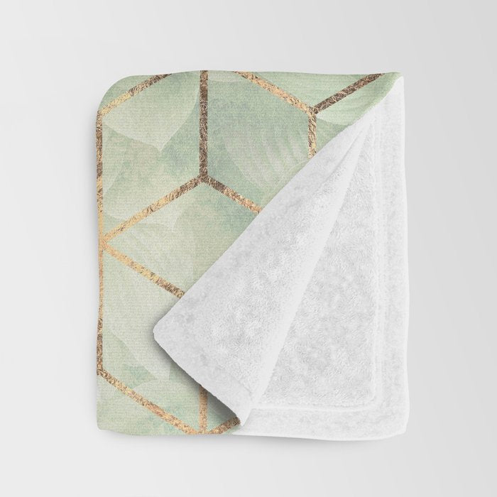 Leaves And Cubes Throw Blanket Gallery Image 3