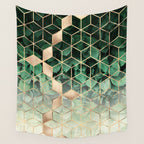 Leaves And Cubes Wall Tapestry Gallery Image 4