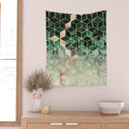 Leaves And Cubes Wall Tapestry Gallery Image 2