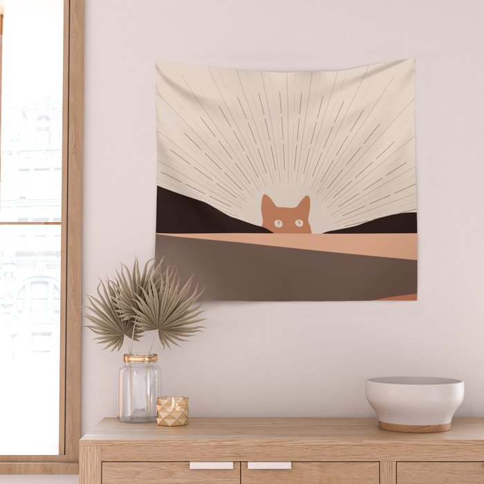 Cat Landscape 124 Wall Tapestry Gallery Image 2