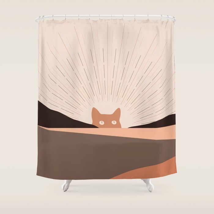 Cat Landscape 124 Shower Curtain Gallery Image 1