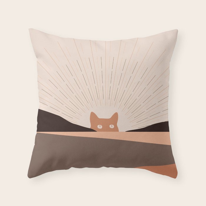 Cat Landscape 124 Throw Pillow Gallery Image 6
