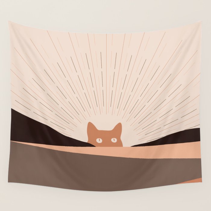 Cat Landscape 124 Wall Tapestry Gallery Image 4
