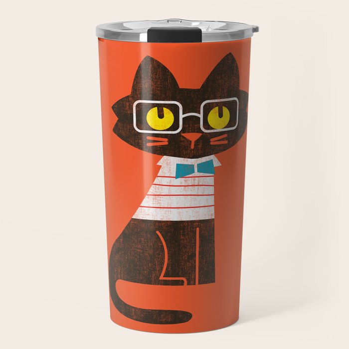 Fitz - Preppy cat Travel Mug Gallery Image 1