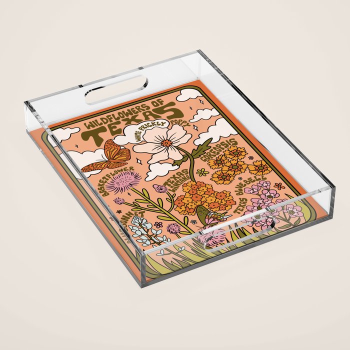 Texas Wildflowers Acrylic Tray Gallery Image 1