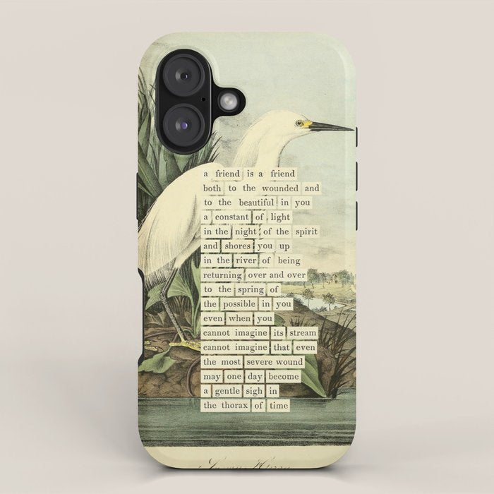 Snowy Heron Divination from # An Almanac of Birds # Divinations for Uncertain Days iPhone Case Gallery Image 1