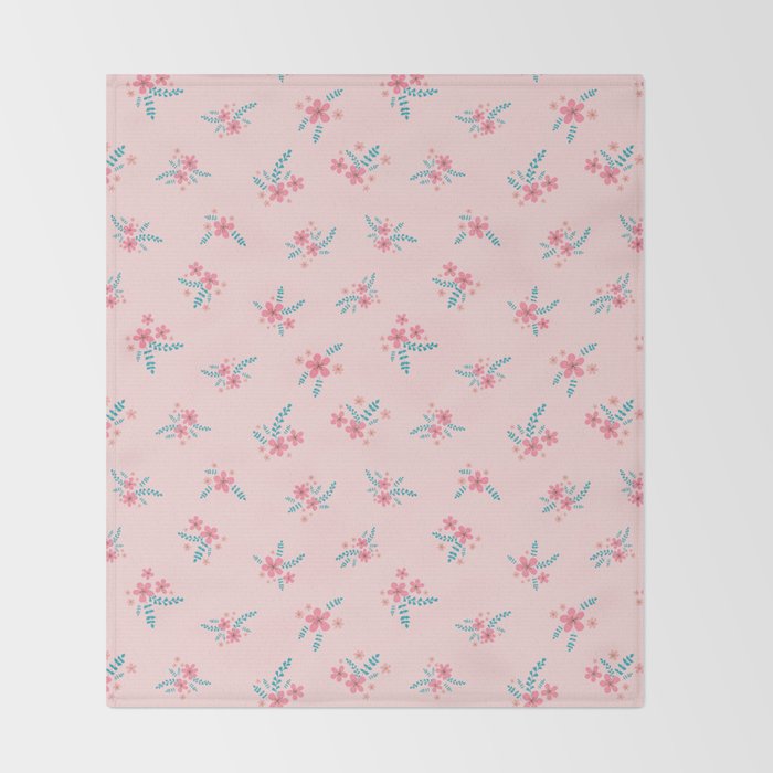 Vintage Cherry Blossom Bouquets Throw Blanket Gallery Image 2
