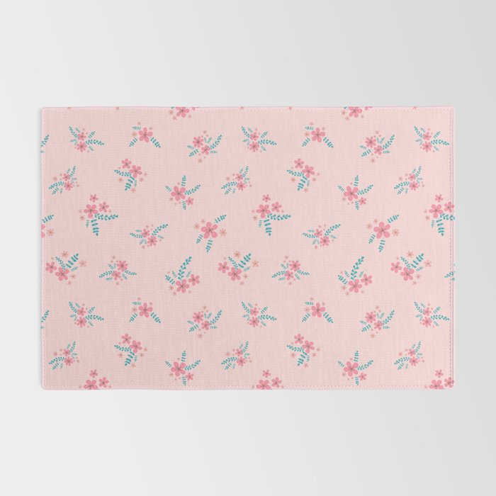 Vintage Cherry Blossom Bouquets Rug Gallery Image 2