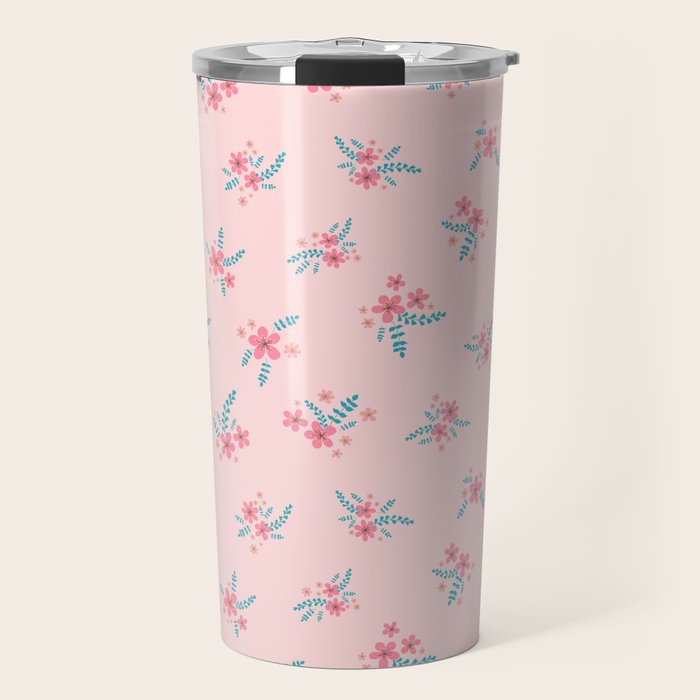 Vintage Cherry Blossom Bouquets Travel Mug Gallery Image 1