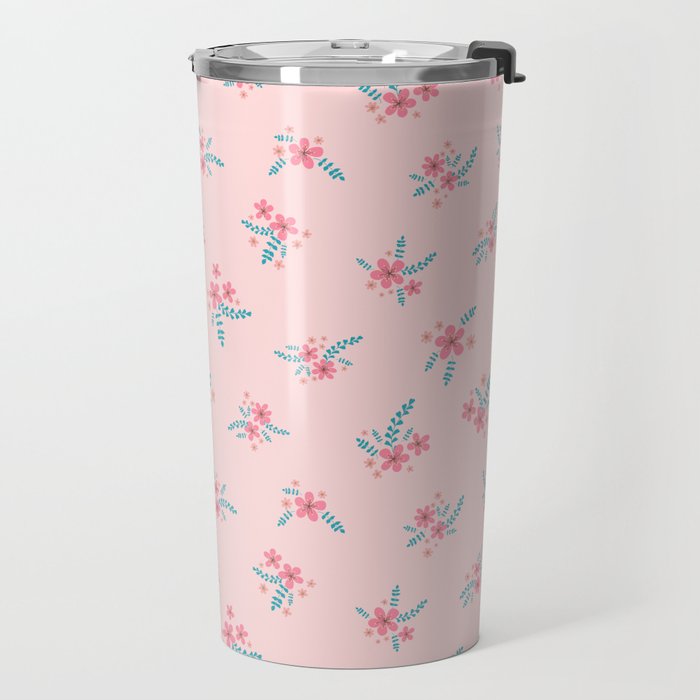 Vintage Cherry Blossom Bouquets Travel Mug Gallery Image 2