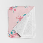 Vintage Cherry Blossom Bouquets Throw Blanket Gallery Image 3