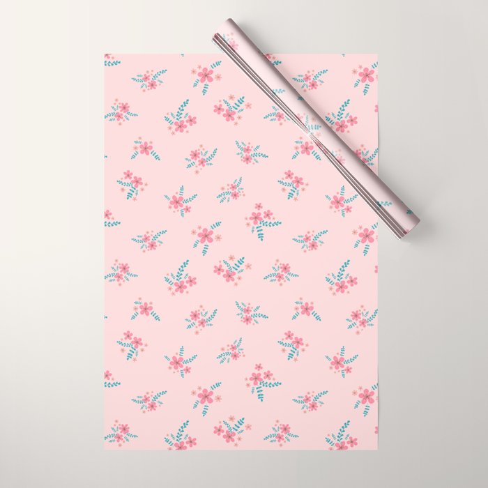 Vintage Cherry Blossom Bouquets Wrapping Paper Gallery Image 1