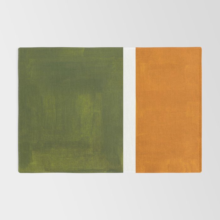 Olive Green Yellow Ochre Minimalist Abstract Colorful Midcentury Pop Art Rothko Color Field Rug Gallery Image 2