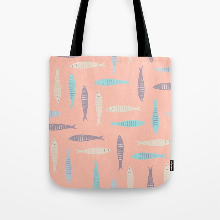 Sardines on Pink Tote Bag Gallery Image 1