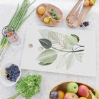 Forest Bouquet - Green Leaves Watercolor Cutting Board Gallery Image 2