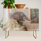 Wildlife Wall Art Elephant maximalist Flower Poster luxurious living Room Decor Renaissance Print Credenza Gallery Image 1