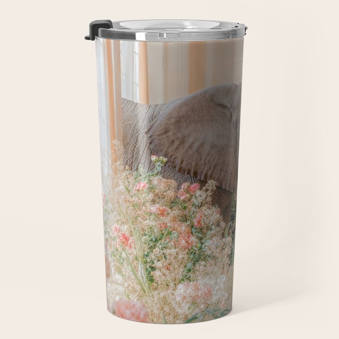 Wildlife Wall Art Elephant maximalist Flower Poster luxurious living Room Decor Renaissance Print Travel Mug Gallery Image 3