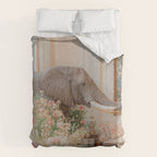 Wildlife Wall Art Elephant maximalist Flower Poster luxurious living Room Decor Renaissance Print Duvet Cover Gallery Image 6