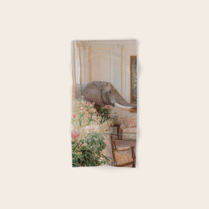 Wildlife Wall Art Elephant maximalist Flower Poster luxurious living Room Decor Renaissance Print Bath Towel Gallery Image 1