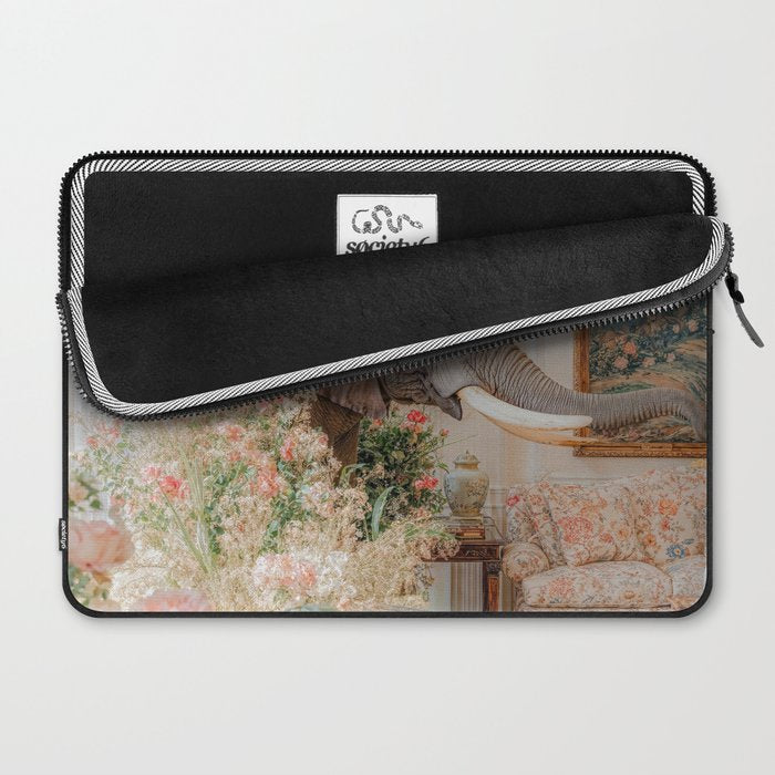 Wildlife Wall Art Elephant maximalist Flower Poster luxurious living Room Decor Renaissance Print Laptop Sleeve Gallery Image 2