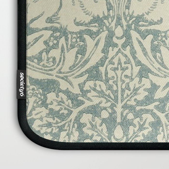William Morris Brer Rabbit Blue Slate Vellum Pattern Laptop Sleeve Gallery Image 3