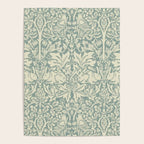 William Morris Brer Rabbit Blue Slate Vellum Pattern Poster Gallery Image 4