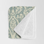 William Morris Brer Rabbit Blue Slate Vellum Pattern Throw Blanket Gallery Image 3
