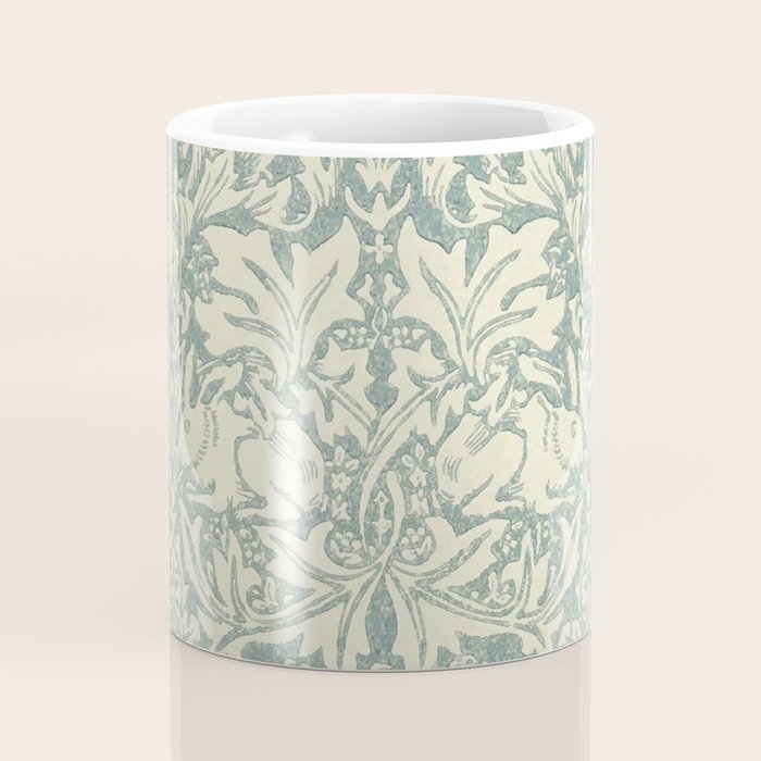 William Morris Brer Rabbit Blue Slate Vellum Pattern Coffee Mug Gallery Image 4