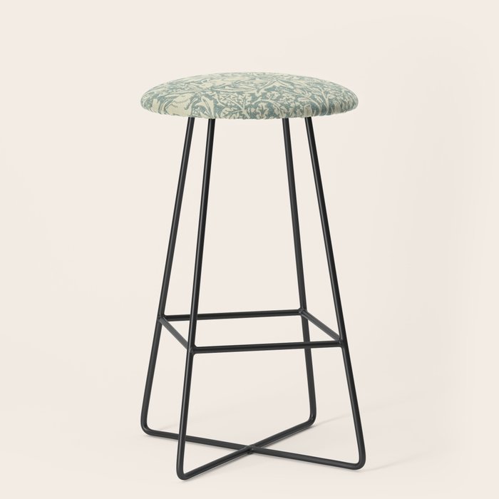 William Morris Brer Rabbit Blue Slate Vellum Pattern Stool Gallery Image 1