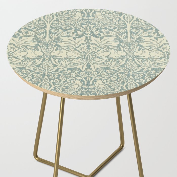 William Morris Brer Rabbit Blue Slate Vellum Pattern Side Table Gallery Image 2